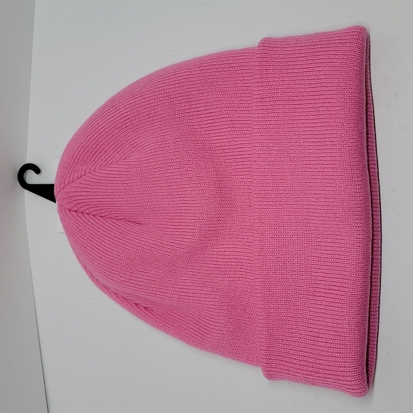 NWT Hurley Pink Knit Embroidered Beanie Hat - One Size - Picture 2 of 7